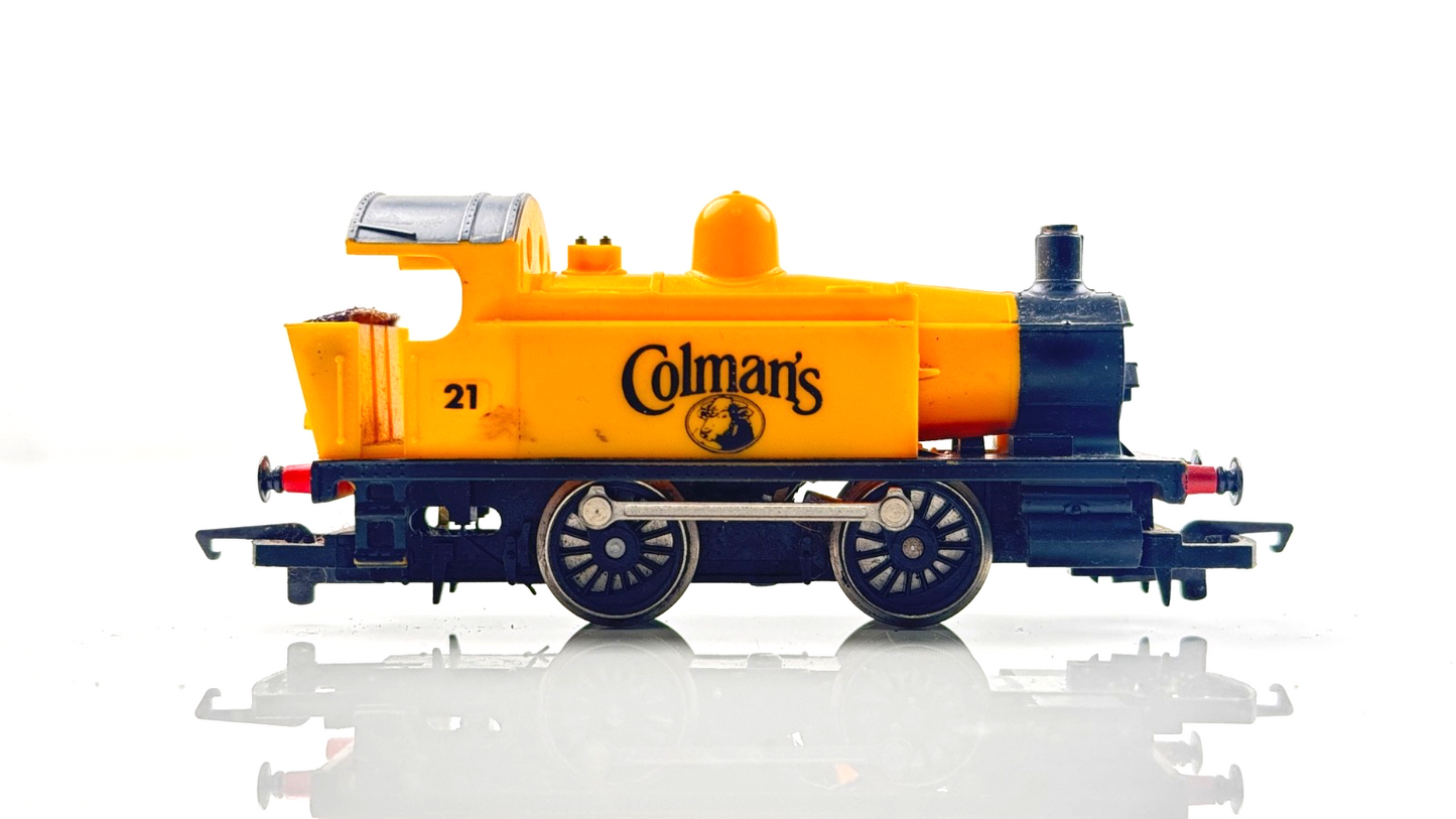 HORNBY 00 GAUGE - COLMAN'S MUSTARD YELLOW 0-4-0 TANK LOCOMOTIVE NO.21 - UNBOXED