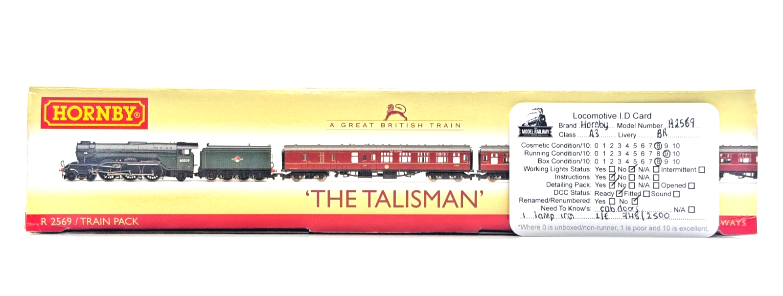 HORNBY 00 GAUGE - R2569 - THE TALISMAN CLASS A3 SANDWICH TRAIN PACK LTD EDITION