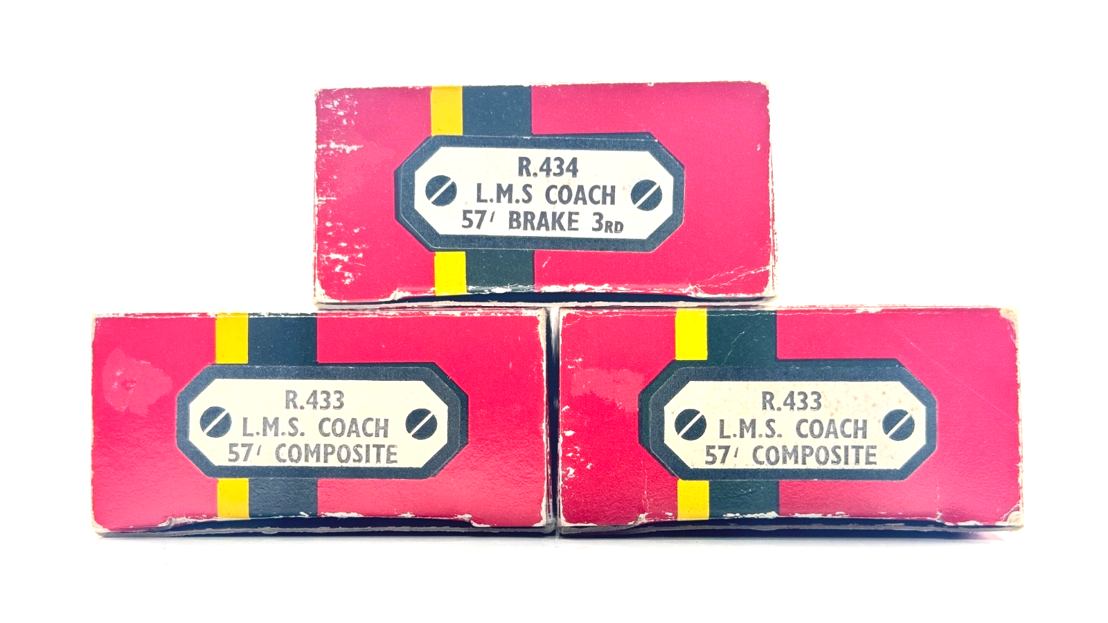 HORNBY 00 GAUGE - R433/R434 - LMS 57' STANIER MAROON COMPOSITE & BRAKE COACHES