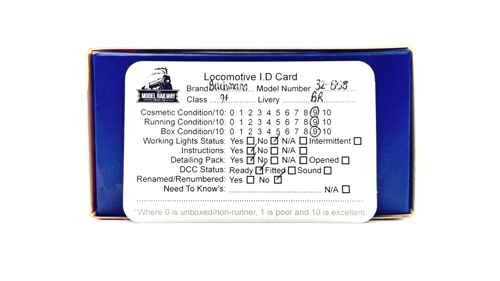 BACHMANN 00 GAUGE - 32-858 - BR STANDARD CLASS 9F 92189 BR BLACK WEATHERED BOXED