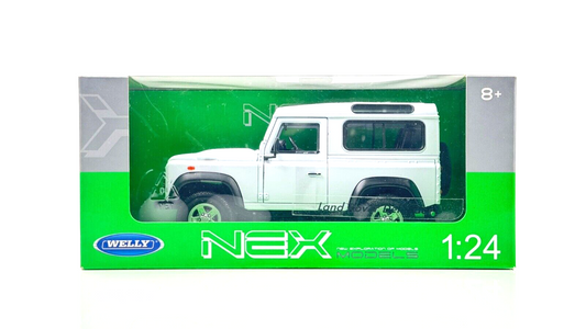 WELLY 1/24 SCALE - LAND ROVER DEFENDER WHITE - BOXED
