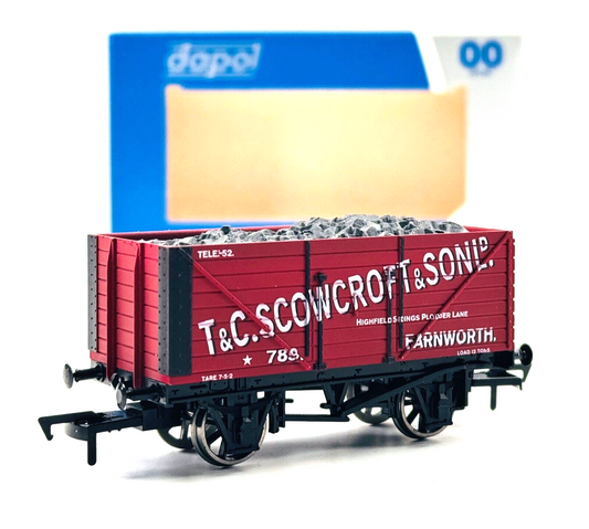 DAPOL 00 GAUGE - B889 - 8 PLANK WAGON T & C SCOWCROFT NO.789 FARNWORTH - BOXED