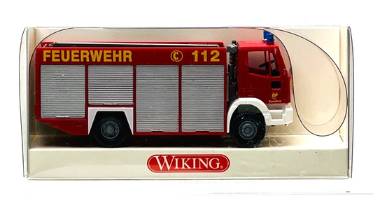 WIKING 1:87 HO GAUGE - 6230231 FEUERWEHR FIRE ENGINE RW2 (IVECO EUROFIRE) BOXED