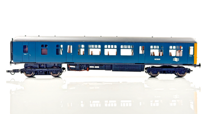 SILVER FOX 00 GAUGE - DERBY LIGHTWEIGHT BR BLUE YELLOW CAB ENDS DMU - BOXED