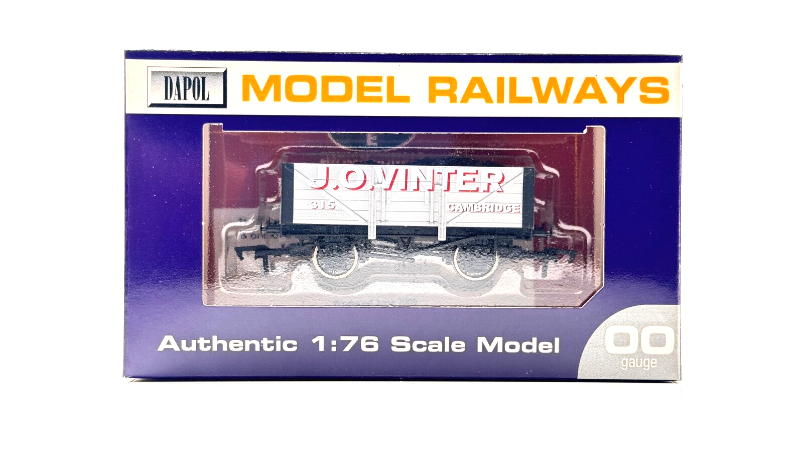 DAPOL 00 GAUGE - J.O VINTER OF CAMBRIDGE PLANK WAGON NO.315 (LIMITED EDITION)