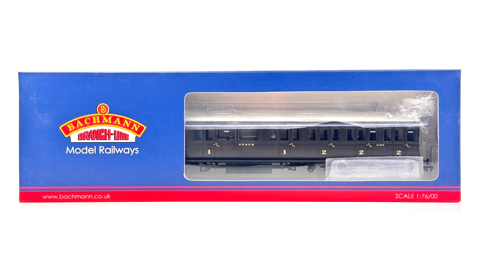 BACHMANN 00 GAUGE - 39-614 - SE&CR 60' BIRDCAGE COMPOSITE LAVATORY COACH BROWN