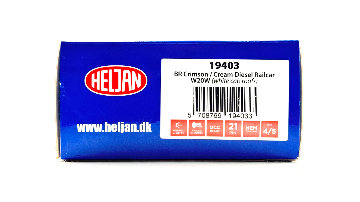 HELJAN 00 GAUGE - 19403 - BR CRIMSON CREAM DIESEL RAILCAR W20W WHITE CAB ROOFS