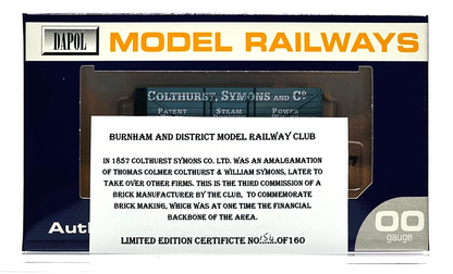 DAPOL 00 GAUGE - COLTHURST SYMONS & CO BRIDGWATER BURNHAM 7 (BURNHAM LIMITED ED)