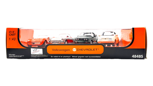 NEW RAY 1/43 SCALE - 48485 - VOLKSWAGEN CHEVROLET FOUR CAR MODEL BOX SET