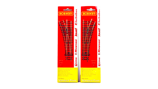 HORNBY 00 GAUGE - R8072/R8073 - STANDARD TURNOUT LEFT & RIGHT HAND - CARDED