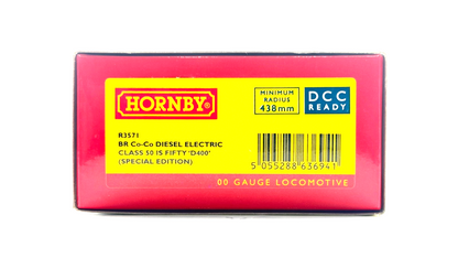 HORNBY 00 GAUGE - R3571 - CLASS 50 DIESEL 50 IS FIFTY D400 BR BLUE SPECIAL ED