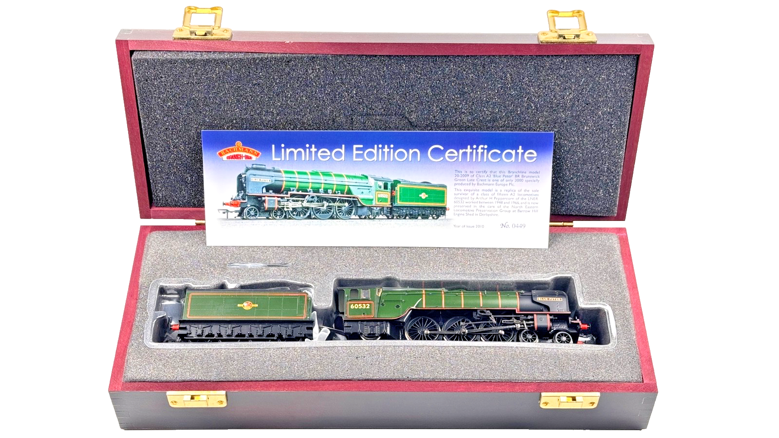 BACHMANN 00 GAUGE - 20-2009 - BR GREEN CLASS A2 BLUE PETER 60532 LIMITED EDITION