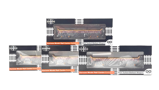 DAPOL/KERNOW 00 GAUGE - SB006 - 4 X ASSORTED EWS YCV TURBOT BOGIE BALLAST WAGONS
