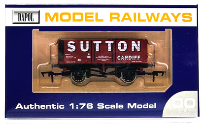 DAPOL 00 GAUGE - SUTTON OF CARDIFF 7 PLANK WAGON NO.48 (LIMITED EDITION)