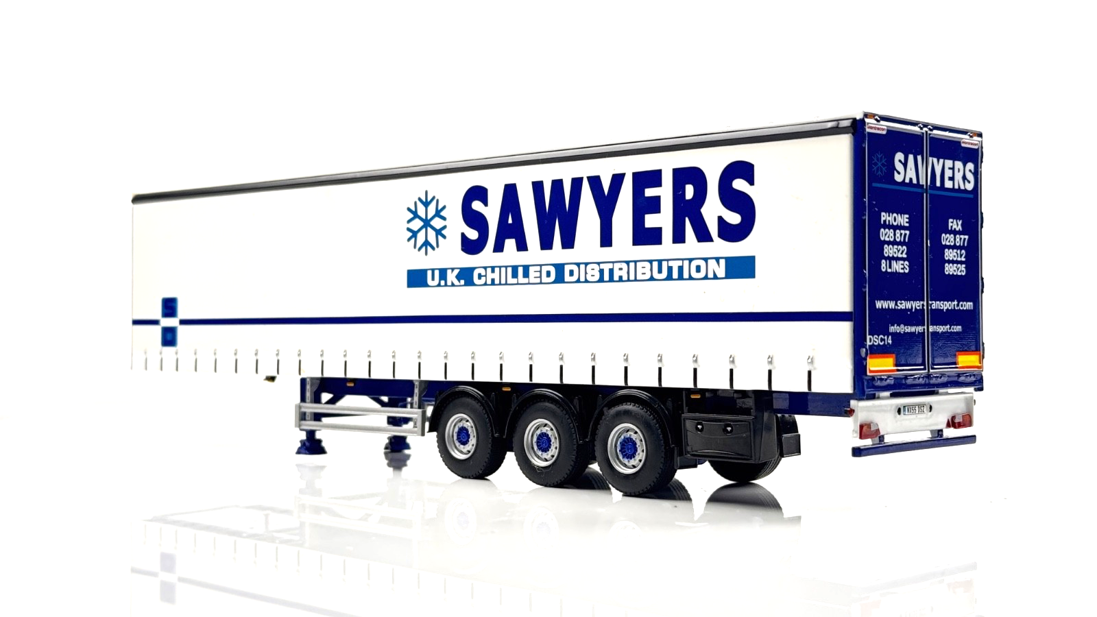WSI 1/50 SCALE - 9519 - 3 AXLE SAWYERS CHILLED DISTRIBUTION TRAILER ONLY BOXED