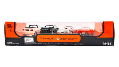 NEW RAY 1/43 SCALE - 48485 - VOLKSWAGEN CHEVROLET FOUR CAR MODEL BOX SET