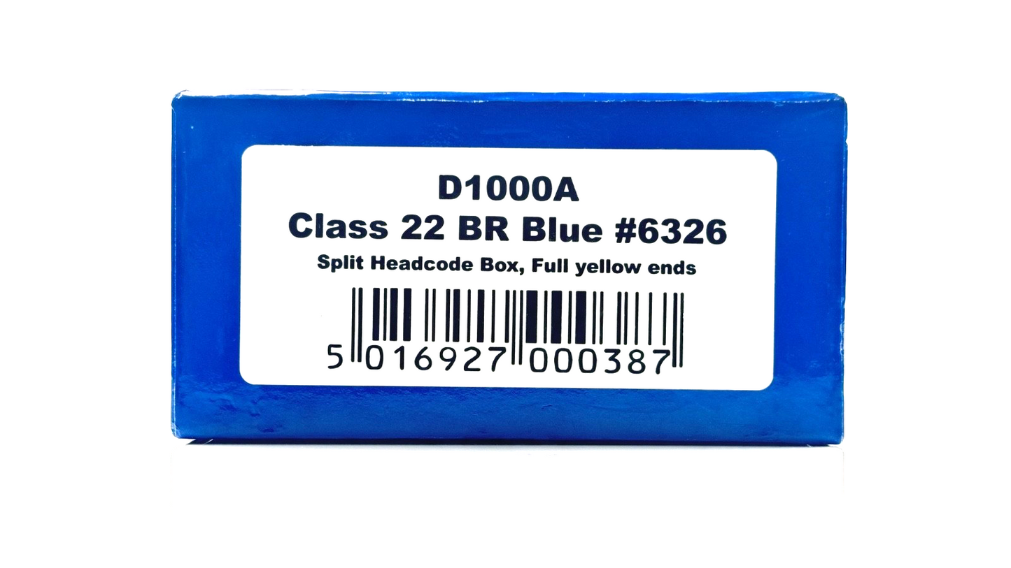 DAPOL 00 GAUGE - D1000A - CLASS 22 DIESEL BR BLUE 6326 FULL YELLOW ENDS - BOXED