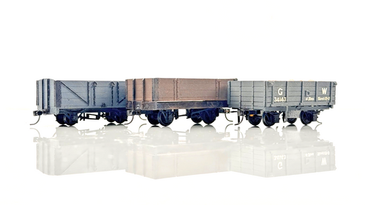 KIT BUILT/O-16.5 NG7 NARROW GAUGE - 3 X MIXED OPEN WAGONS WITH LOADS - UB