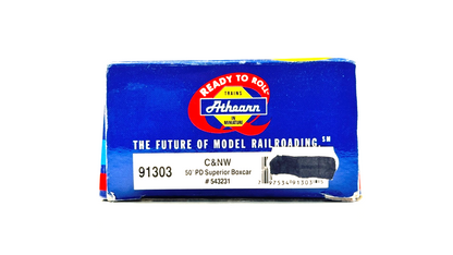 ATHEARN HO SCALE - 91303 - C&NW 50' PD SUPERIOR BOXCAR WAGON 543231 - BOXED