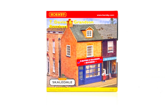 HORNBY 00 GAUGE SKALEDALE - R7288 - T DAVIES & GRANDSON BUTCHER SHOP - NEW BOXED